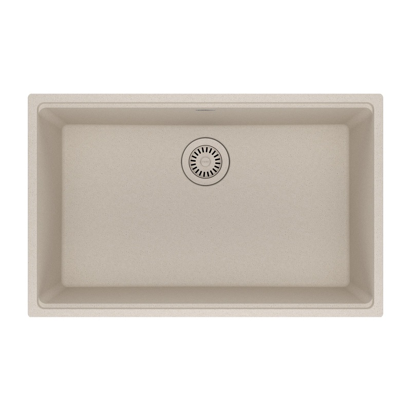 FRANKE MAG11028-CHA Maris Undermount 33-in x 22-in Granite Single Bowl Kitchen Sink in Champagne In Champagne