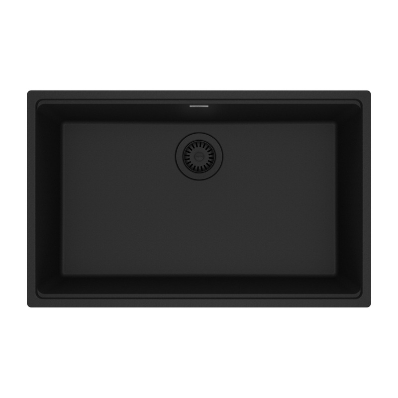 FRANKE MAG11028-MBK Maris Undermount 33-in x 22-in Granite Single Bowl Kitchen Sink in Matte Black In Matte Black