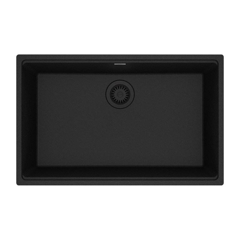 FRANKE MAG11028-ONY Maris Undermount 33-in x 22-in Granite Single Bowl Kitchen Sink in Onyx In Onyx