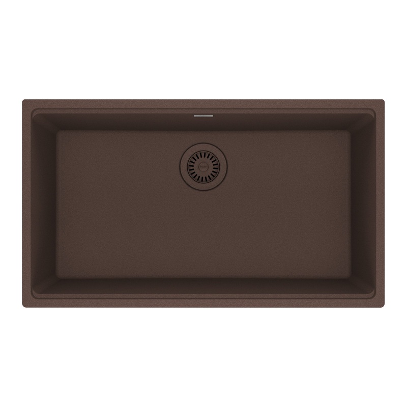 FRANKE MAG11029-MOC Maris Undermount 31-in x 17.81-in Granite Single Bowl Kitchen Sink in Mocha In Mocha