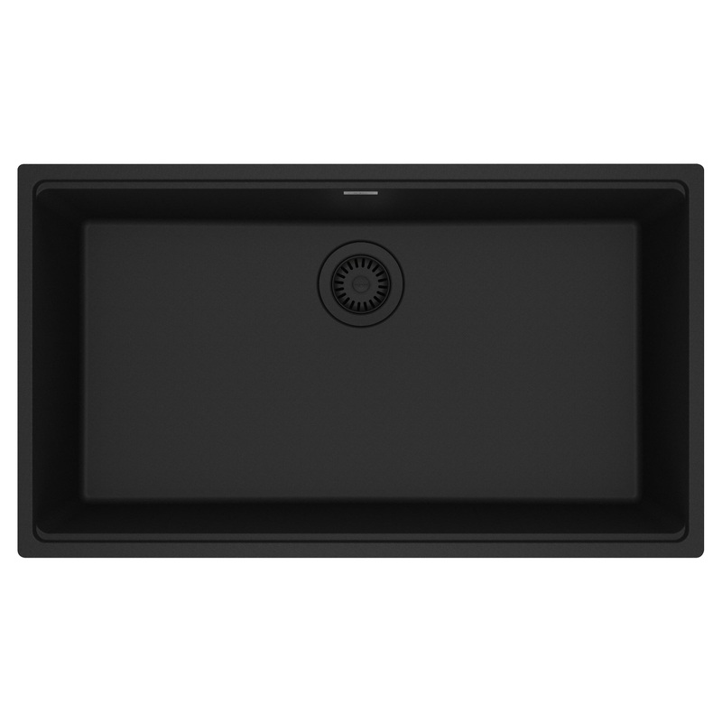 FRANKE MAG11031-MBK Maris Undermount 33-in x 18.94-in Granite Single Bowl Kitchen Sink in Matte Black In Matte Black