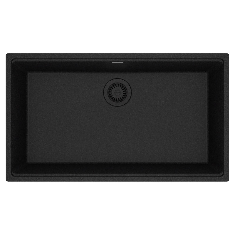 FRANKE MAG11031-ONY Maris Undermount 33-in x 18.94-in Granite Single Bowl Kitchen Sink in Onyx In Onyx