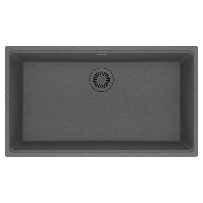 FRANKE MAG11031-SHG Maris Undermount 33-in x 18.94-in Granite Single Bowl Kitchen Sink in Stone Grey In Stone Grey