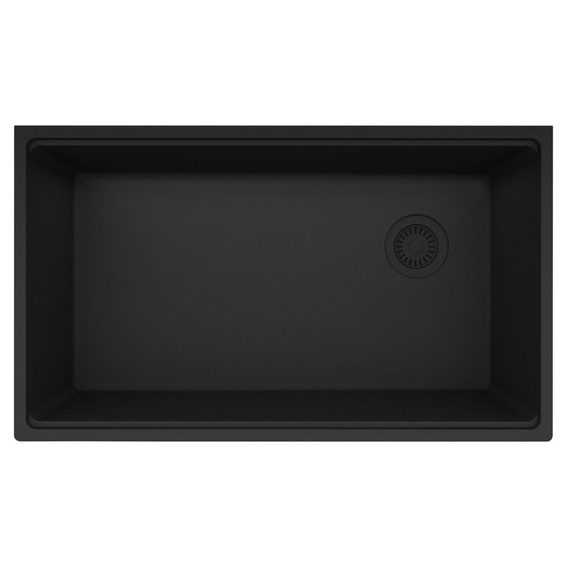 FRANKE MAG11031OW-MBK Maris Undermount 33-in x 19.31-in Granite Single Bowl Kitchen Sink in Matte Black In Matte Black