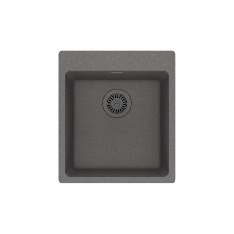 FRANKE MAG61015-SHG Maris Dual Mount 17.31-in x 19.69-in Granite Single Bowl Bar / Prep Sink in Stone Grey In Stone Grey
