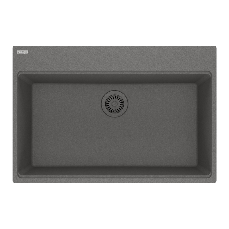 FRANKE MAG61029-SHG Maris Topmount 31-in x 20.88-in Granite Single Bowl Kitchen Sink in Stone Grey In Stone Grey