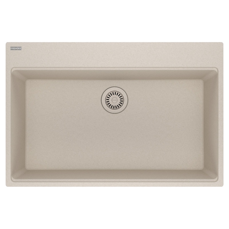FRANKE MAG61031-CHA Maris Topmount 33-in x 22-in Granite Single Bowl Kitchen Sink in Champagne In Champagne