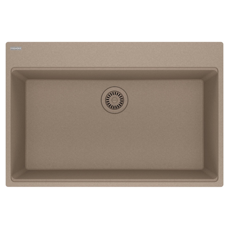 FRANKE MAG61031-OYS Maris Topmount 33-in x 22-in Granite Single Bowl Kitchen Sink in Oyster In Oyster