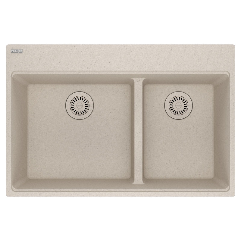 FRANKE MAG6601812LD-CHA Maris Topmount 33-in x 22-in Granite Double Bowl Kitchen Sink in Champagne In Champagne