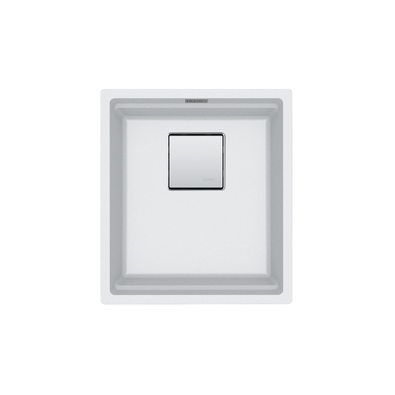 FRANKE PKG11014PWT Peak  16.1-in. x 18.1-in. Polar White Granite Undermount Single Bowl Kitchen Sink - PKG11014PWT In Polar White