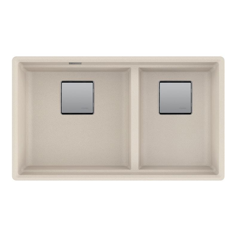 FRANKE PKG160LD-CHA Peak 32.0-in. x 18.8-in. Champagne Granite Undermount Double Bowl Kitchen Sink - PKG160LD-CHA In Champagne