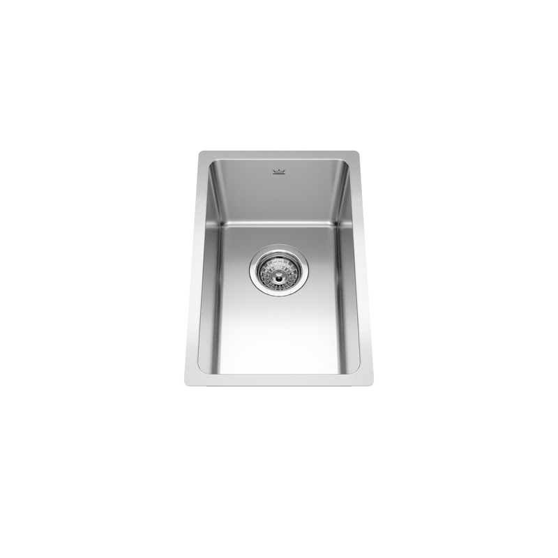 KINDRED BSU1812-8N Brookmore 11.6-in LR x 18.2-in FB x 8-in DP Undermount Single Bowl Stainless Steel Sink In Commercial Satin Finish