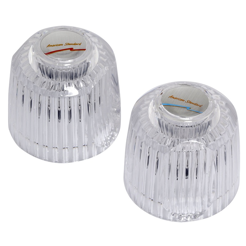 AMERICAN STANDARD 042590-0070A, Large Acrylic Knob Handle Kit with Hot and Cold (2-Piece)