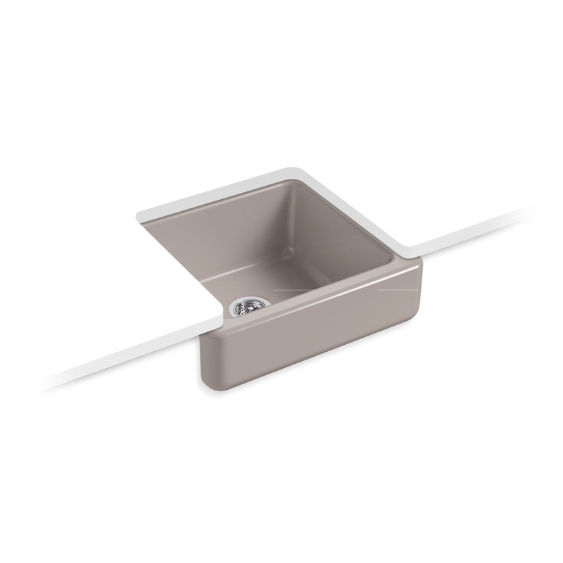 KOHLER K-5664-TRF Whitehaven 23-1/2" Undermount Single-Bowl Farmhouse Kitchen Sink In Truffle