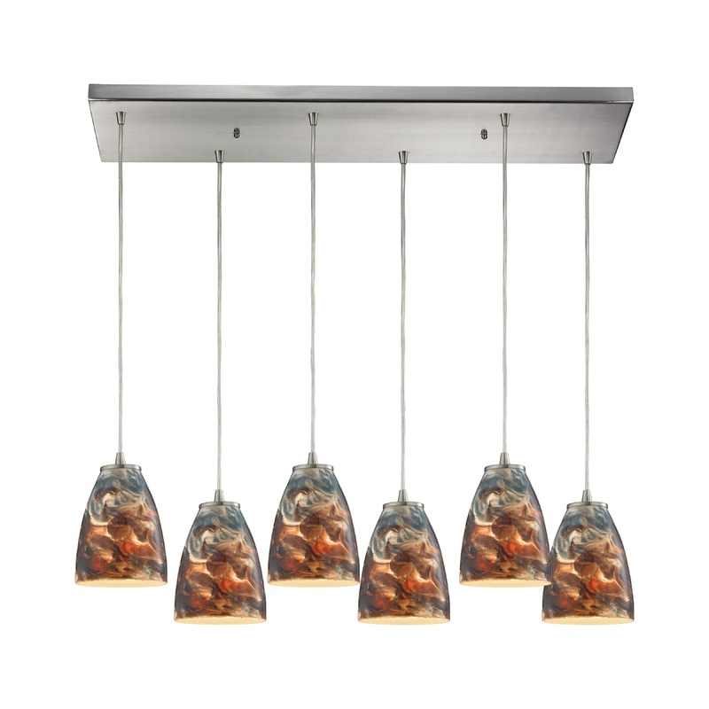 ELK SHOWROOM 10460/6RC-CS Abstractions 30'' Wide 6-Light Pendant - Satin Nickel