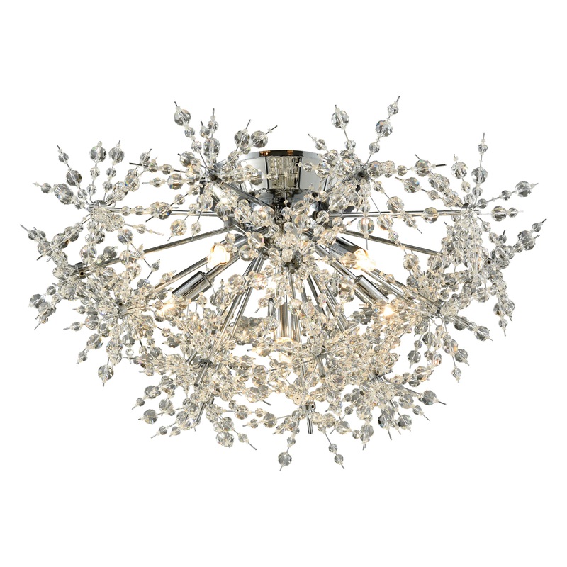 ELK SHOWROOM 11891/6 Snowburst 21'' Wide 6-Light Semi Flush Mount - Polished Chrome