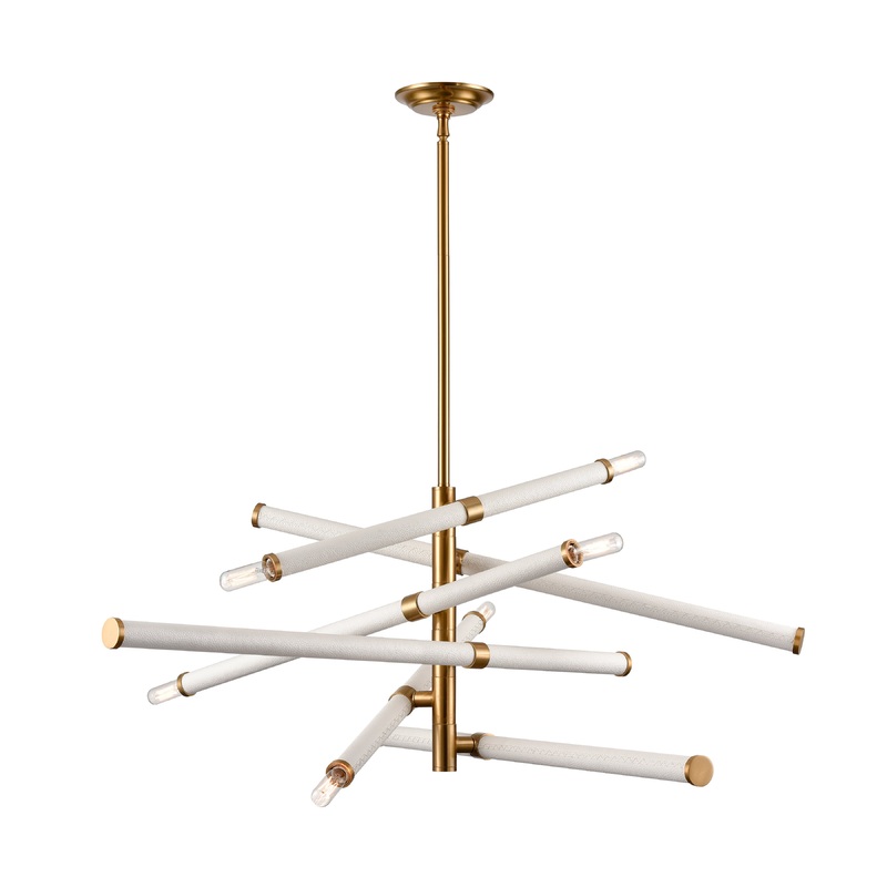 ELK SIGNATURE H0018-10359 Crosspiece 39'' Wide 6-Light Chandelier - White