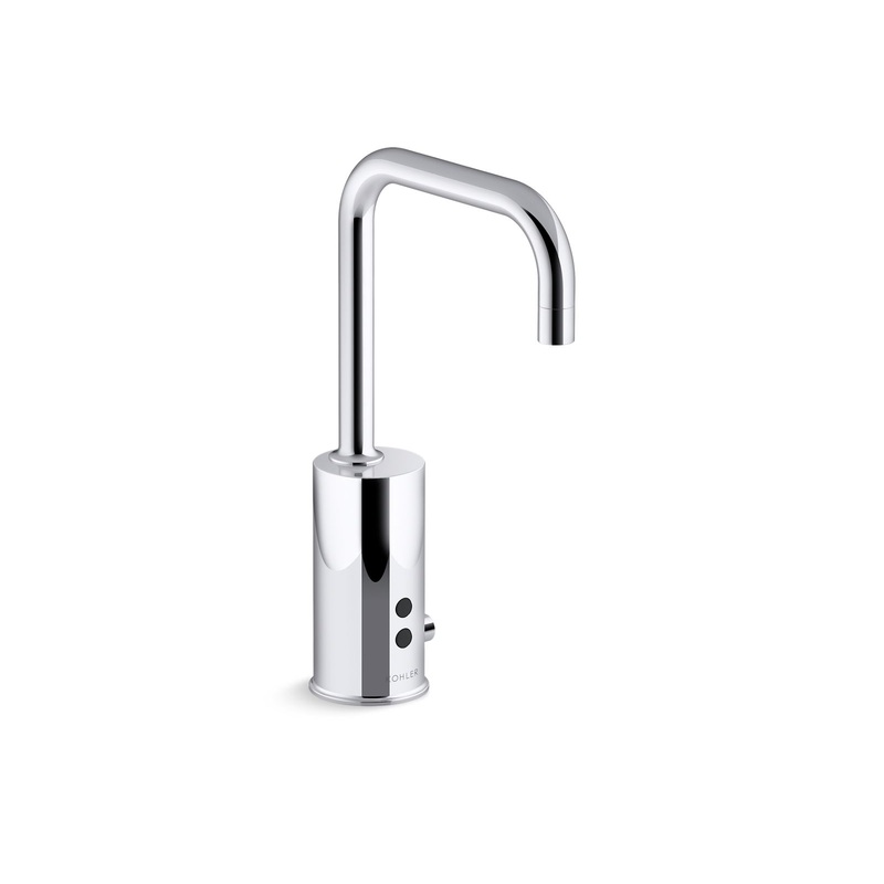 KOHLER K-13472-SATA-CP Gooseneck Touchless Single-Hole Lavatory Sink Faucet With Insight Sensor Technology And Temperature Mixer, Dc-Powered, Less Drain, 0.35 Gpm In Polished Chrome