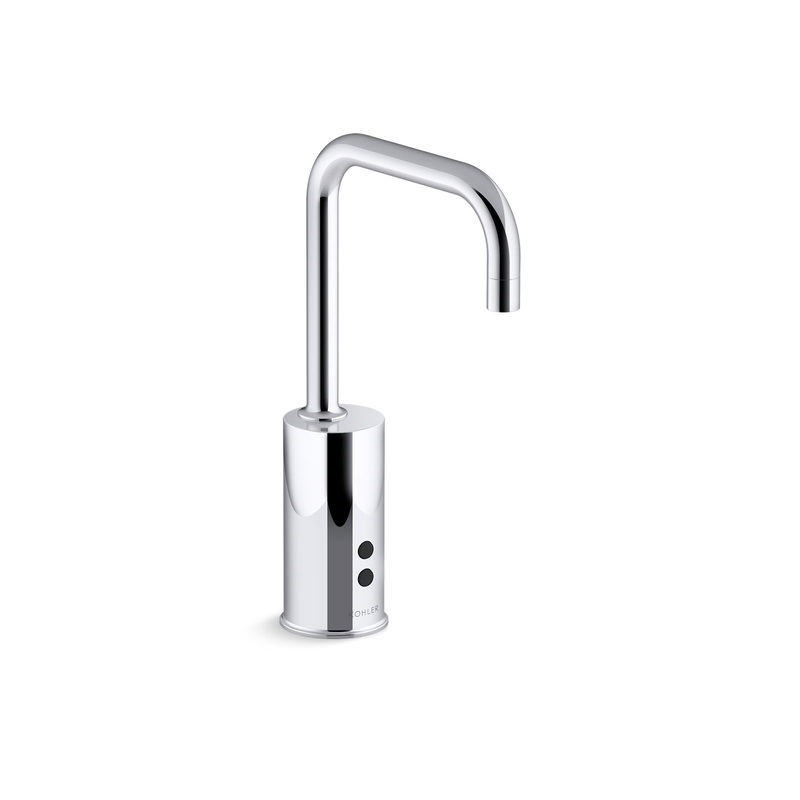KOHLER K-13473-SATA-CP Gooseneck Touchless Single-Hole Lavatory Sink Faucet With Insight Sensor Technology, Dc-Powered, Less Drain, 0.35 Gpm In Polished Chrome