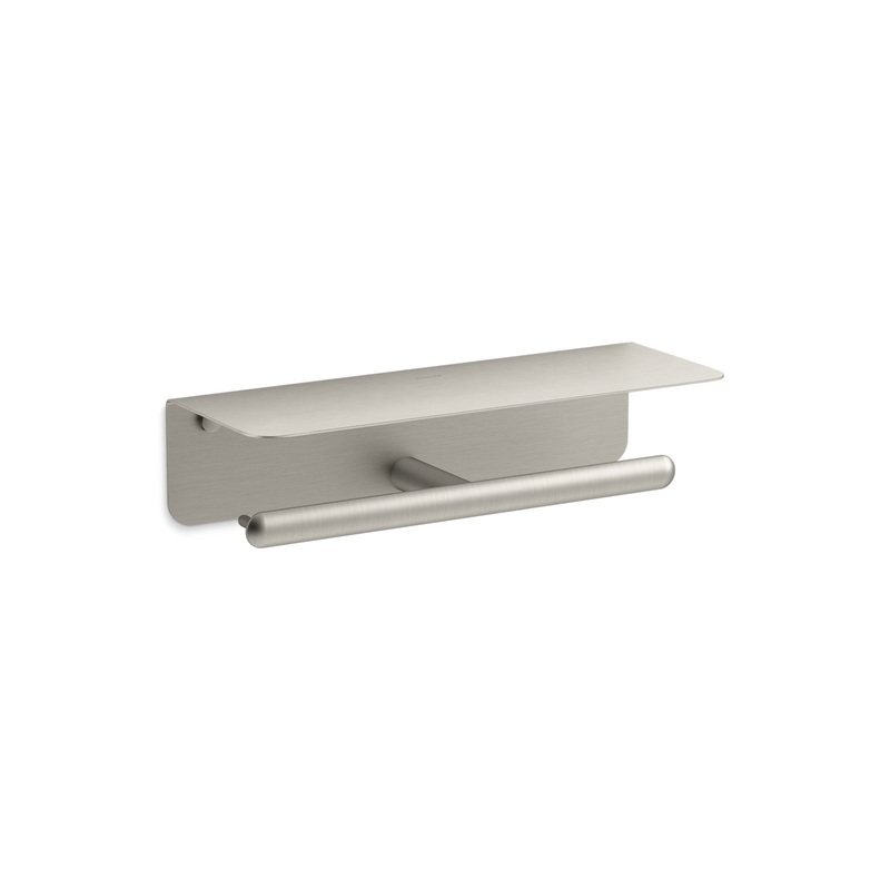 KOHLER K-29224-BN Kumin Covered Double Toilet Paper Holder In Vibrant Brushed Nickel