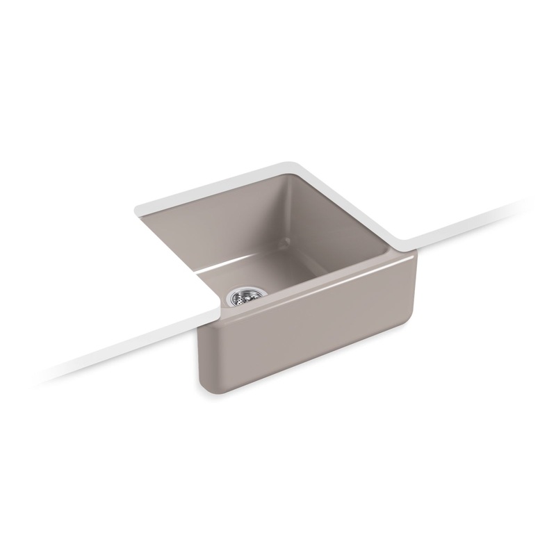 KOHLER K-5665-TRF Whitehaven 23-1/2" Undermount Single-Bowl Farmhouse Kitchen Sink In Truffle