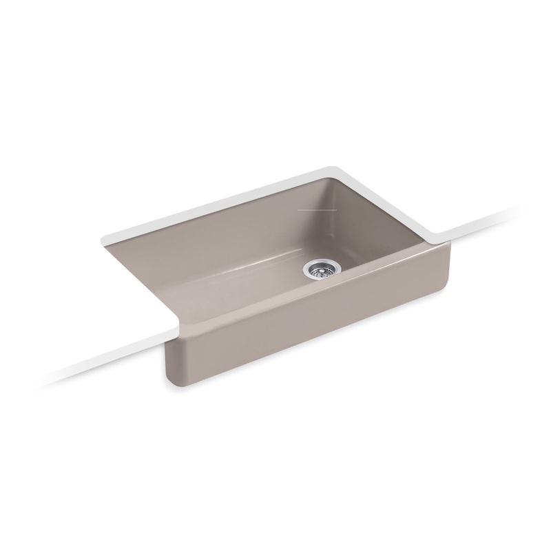 KOHLER K-6488-TRF Whitehaven 35-1/2" Undermount Single-Bowl Farmhouse Kitchen Sink In Truffle