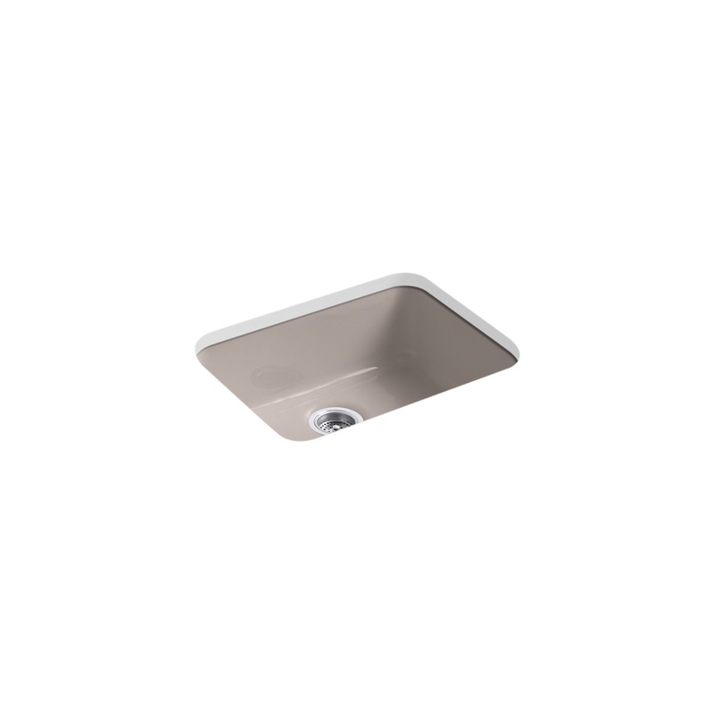 KOHLER K-6585-TRF Iron/Tones 24-1/4" Top-/Undermount Single-Bowl Bar Sink In Truffle