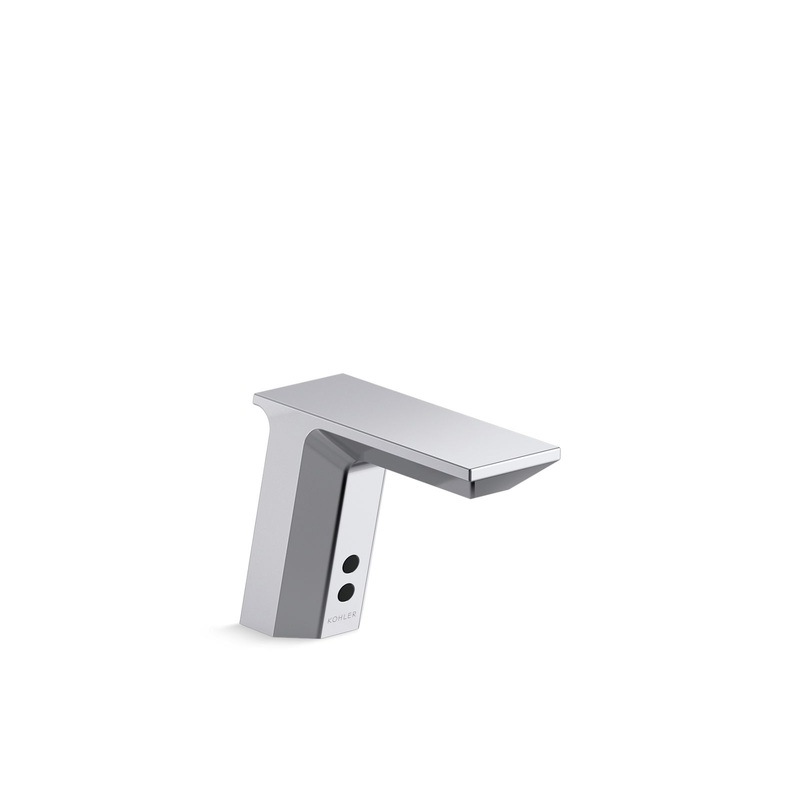 KOHLER K-7516-SATA-CP Geometric Touchless Single-Hole Lavatory Sink Faucet With Insight Sensor Technology, Hes-Powered, Less Drain, 0.35 Gpm In Polished Chrome
