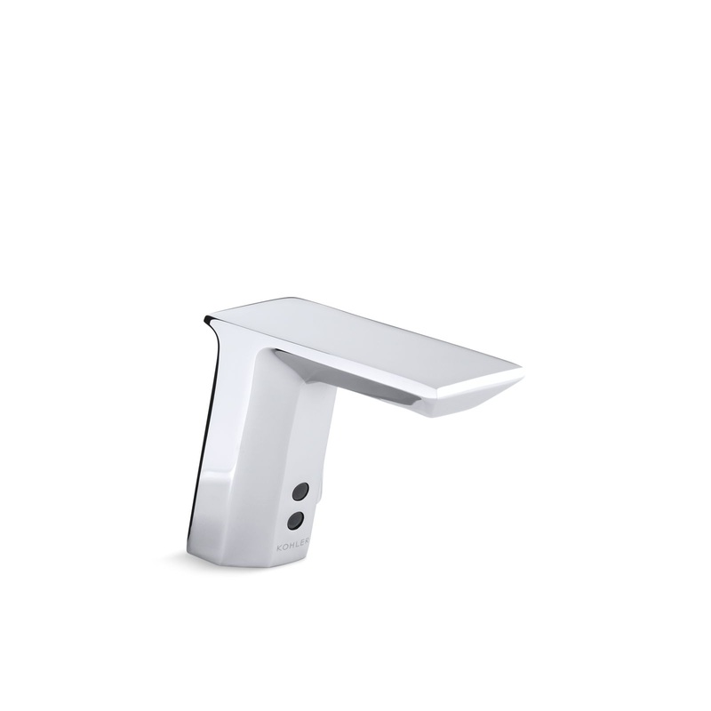 KOHLER K-7517-SATA-CP Geometric Touchless Single-Hole Lavatory Sink Faucet With Insight Sensor Technology And Temperature Mixer, Hes-Powered, Less Drain, 0.35 Gpm In Polished Chrome