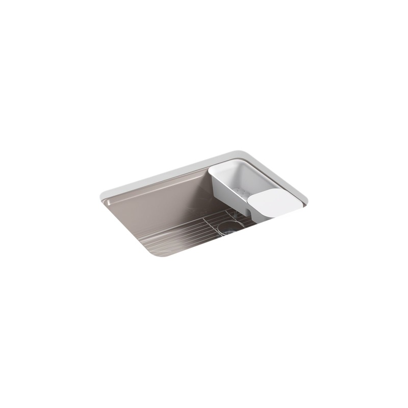 KOHLER K-8668-5UA2-TRF Riverby 27" Undermount Single-Bowl Workstation Kitchen Sink In Truffle
