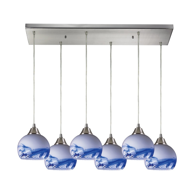 ELK SHOWROOM 101-6RC-MT Mela 30'' Wide 6-Light Pendant - Satin Nickel