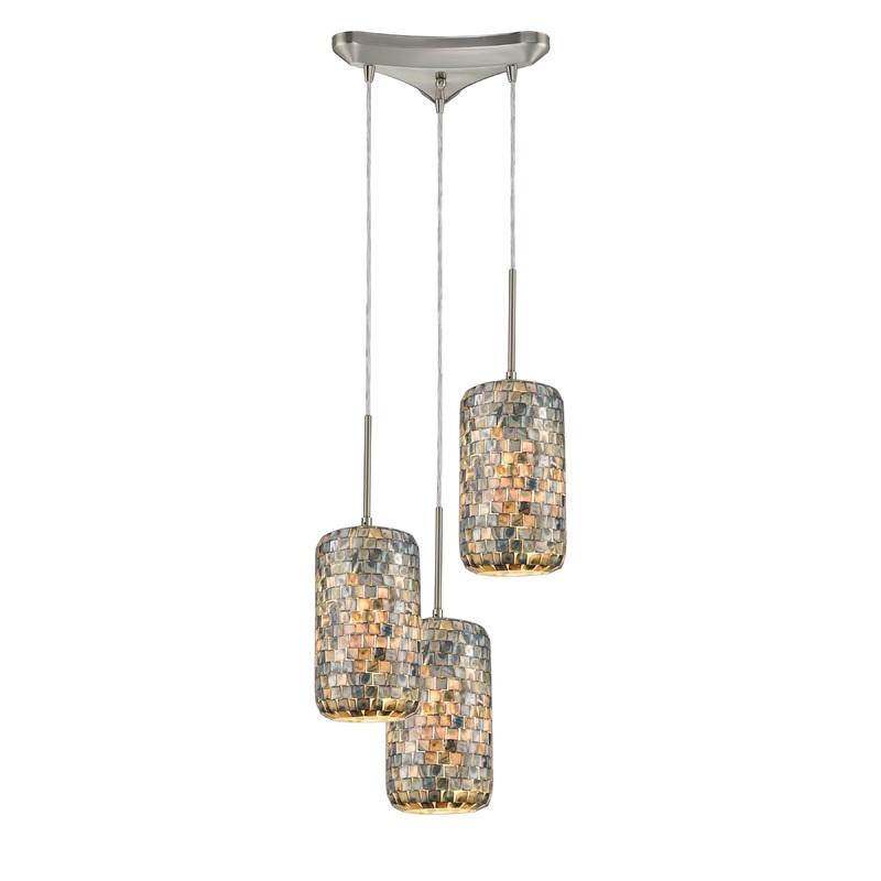 ELK SHOWROOM 10552/3 Capri 12'' Wide 3-Light Pendant - Satin Nickel