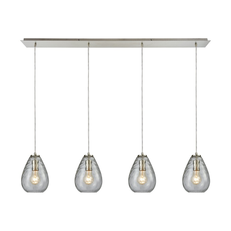 ELK SHOWROOM 10760/4LP Lagoon 46'' Wide 4-Light Pendant - Satin Nickel with Clear
