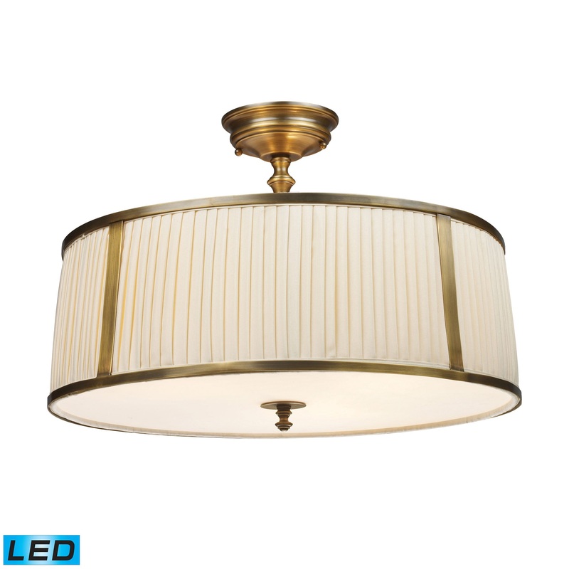 ELK SHOWROOM 11055/4-LED Williamsport 20'' Wide 4-Light Semi Flush Mount - Vintage Brass