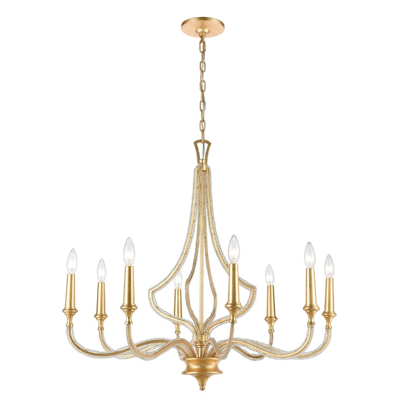 ELK SHOWROOM 11177/8 La Rochelle 32'' Wide 8-Light Chandelier - Parisian Gold Leaf