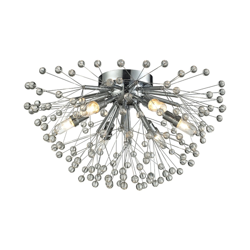 ELK SHOWROOM 11830/6 Starburst 19'' Wide 6-Light Flush Mount - Polished Chrome