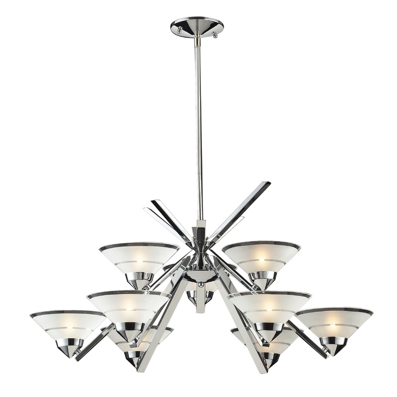 ELK SHOWROOM 1476/6+3 Refraction 31'' Wide 9-Light Chandelier - Polished Chrome