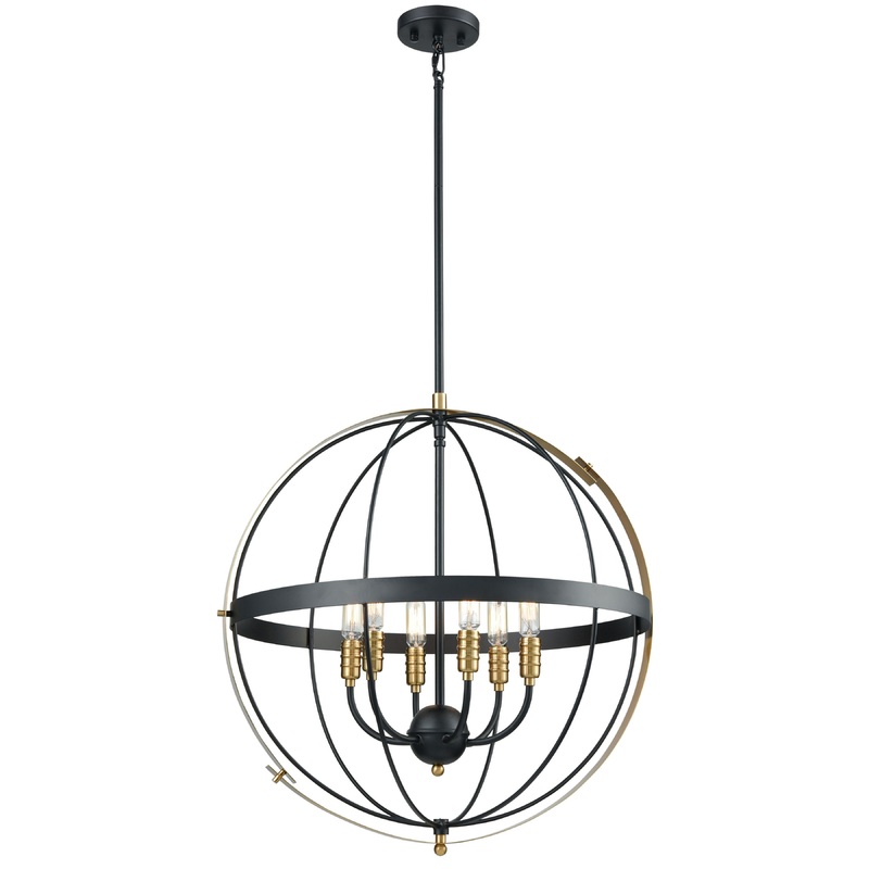 ELK SHOWROOM 15286/6 Caldwell 24'' Wide 6-Light Chandelier - Matte Black