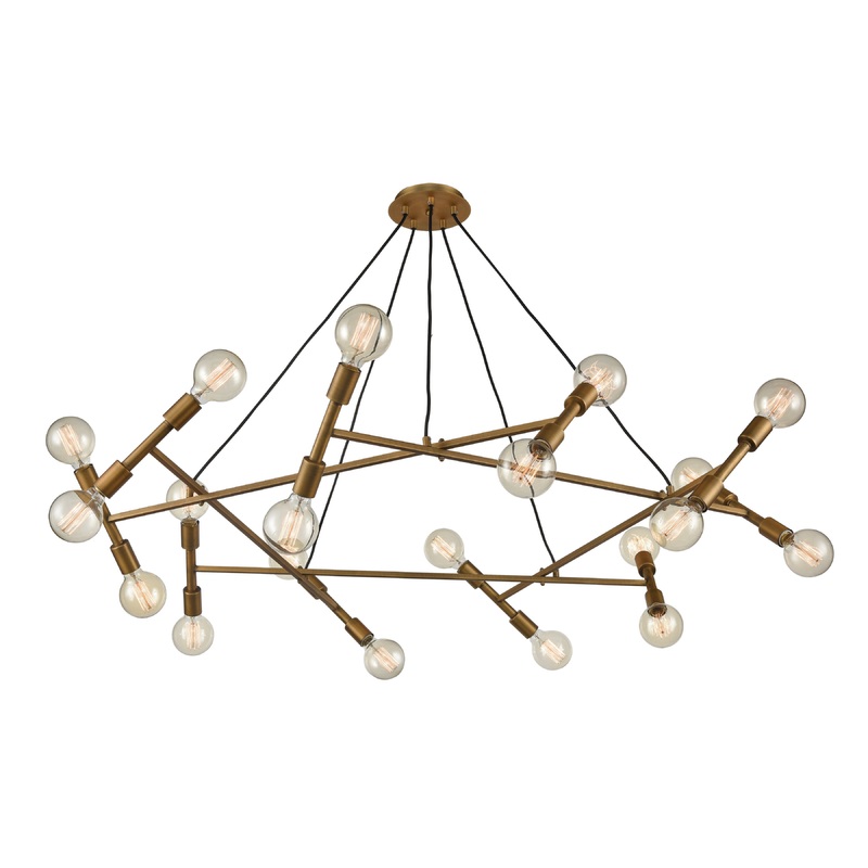 ELK SIGNATURE D4350 Guesting 54'' Wide 20-Light Chandelier - Antique Brass