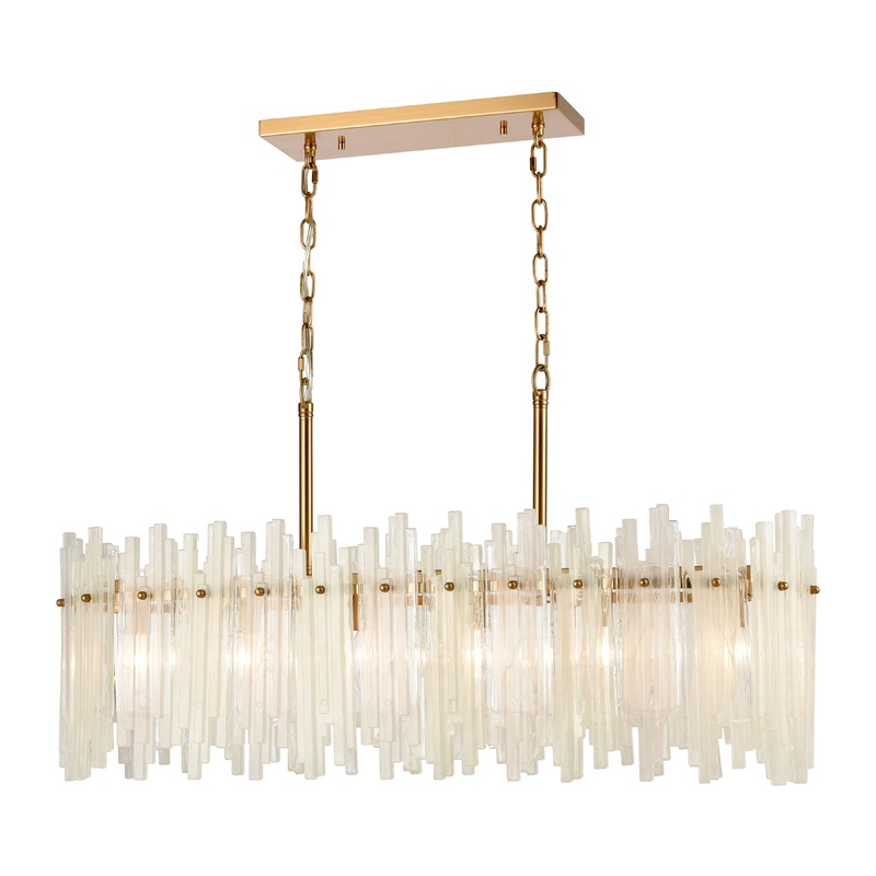 ELK SIGNATURE D4663 Brinicle 36'' Wide 6-Light Linear Chandelier - Aged Brass