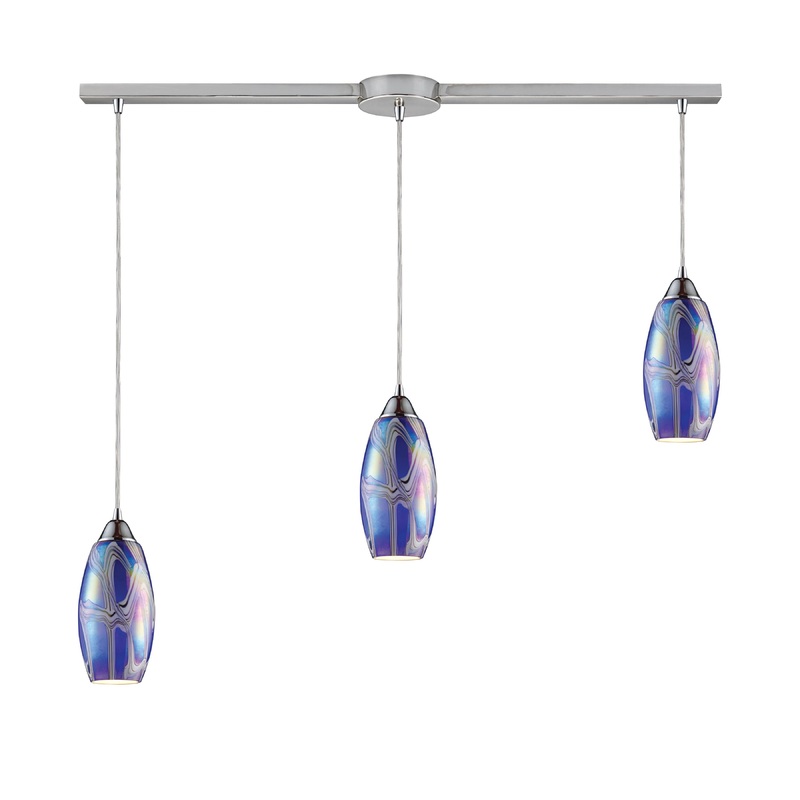 ELK SHOWROOM 10076/3L-SBI Iridescence 36'' Wide 3-Light Pendant - Satin Nickel