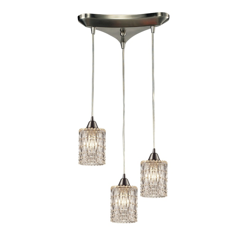 ELK SHOWROOM 10343/3 Kersey 10'' Wide 3-Light Pendant - Satin Nickel