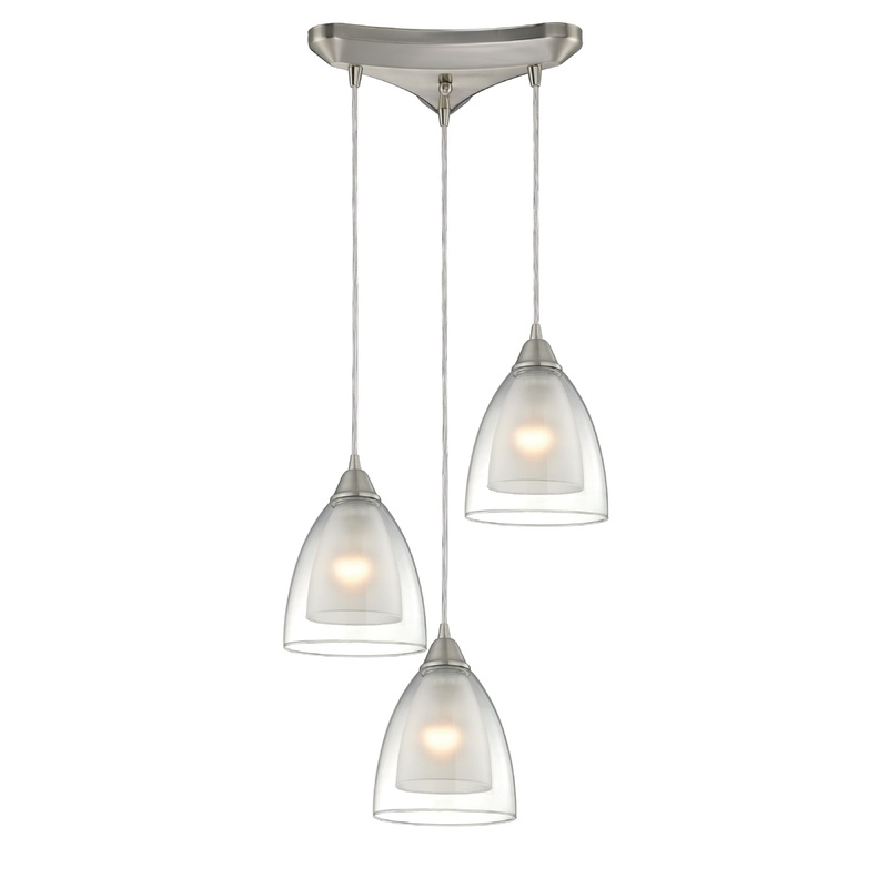 ELK SHOWROOM 10464/3 Layers 10'' Wide 3-Light Pendant - Satin Nickel