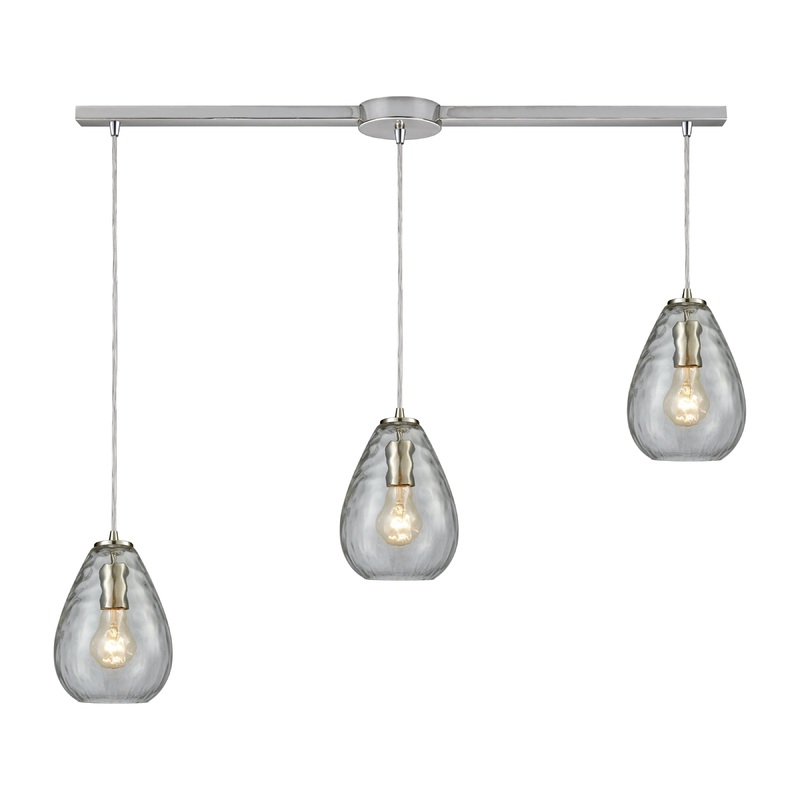 ELK SHOWROOM 10760/3L Lagoon 36'' Wide 3-Light Slim Pendant - Satin Nickel with Clear