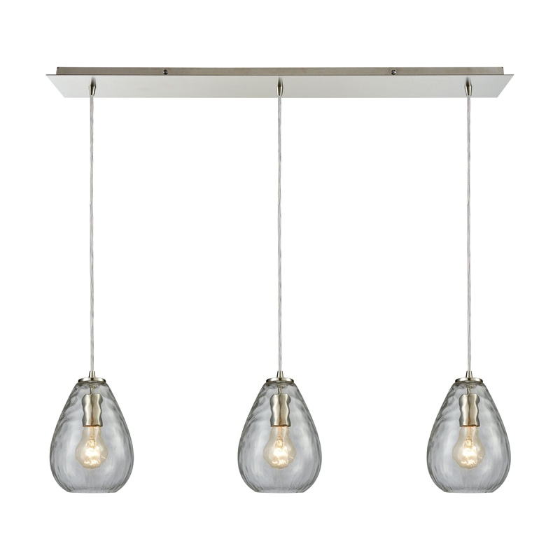 ELK SHOWROOM 10760/3LP Lagoon 36'' Wide 3-Light Pendant - Satin Nickel with Clear