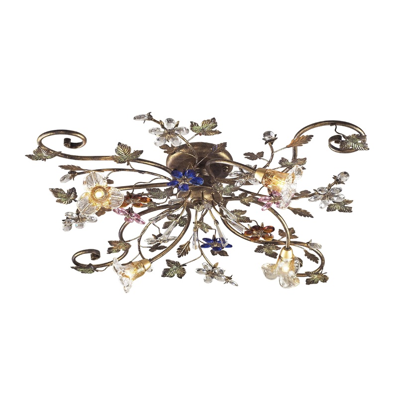 ELK SHOWROOM 9105/4 Brillare 36'' Wide 4-Light Semi Flush Mount - Bronzed Rust