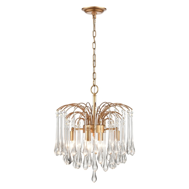 ELK SIGNATURE H0018-8568 Viola Park 17'' Wide 4-Light Pendant - Gold Leaf
