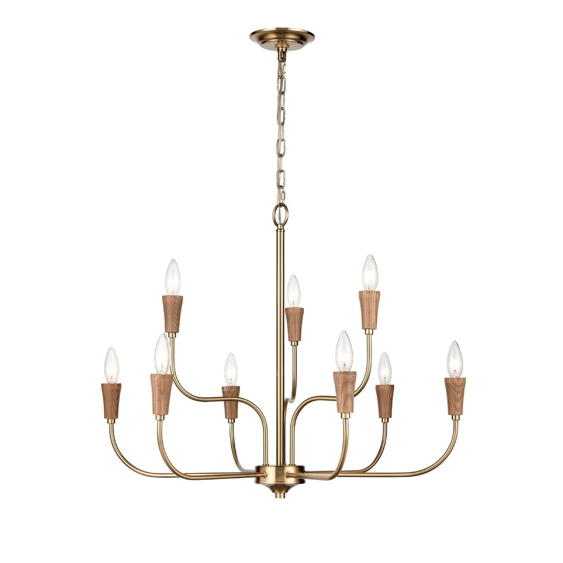 ELK SIGNATURE H0019-9618 Inga 29'' Wide 9-Light Chandelier - Brass