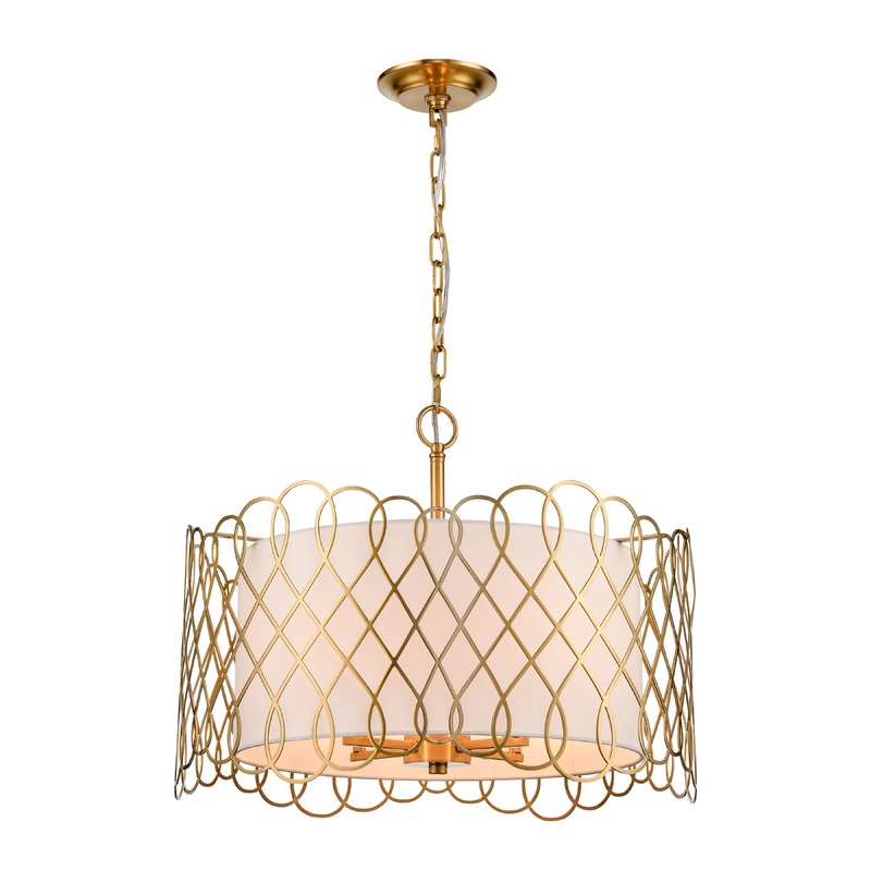ELK SIGNATURE H018-7251 Harp Lane 21'' Wide 4-Light Pendant - Satin Brass