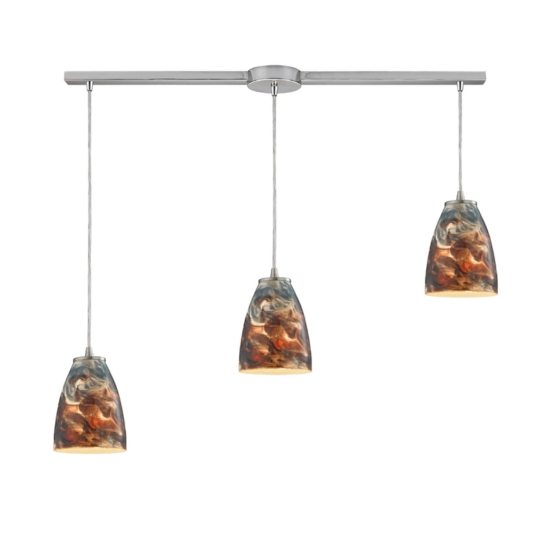 ELK SHOWROOM 10460/3L-CS Abstractions 36'' Wide 3-Light Pendant - Satin Nickel